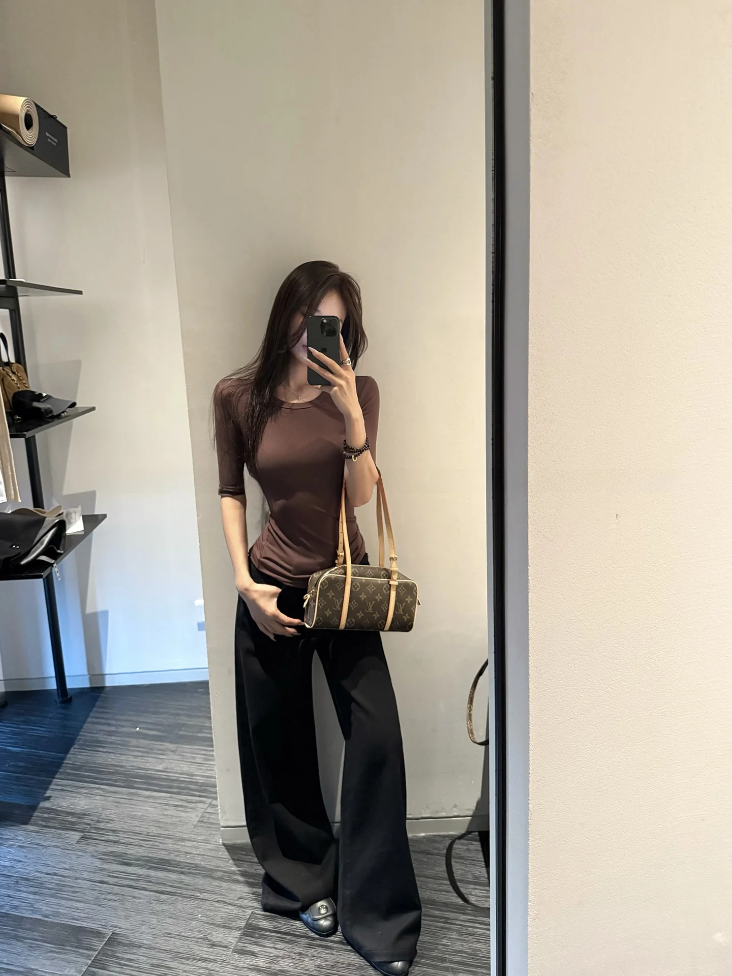 

Black High Waist Straight Leg Micro Flared Jeans Women's Thin Slimming Jeans Summer Breathable High Elasticity Ladies Jeans