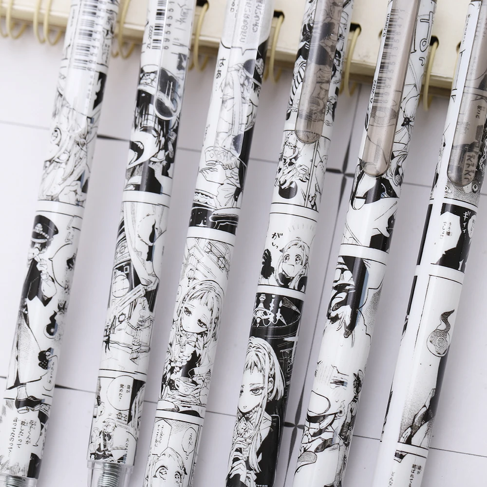 6 Piece Cute Gel Pen Creative Cartoon Press Stationery Kawaii Funny Pens