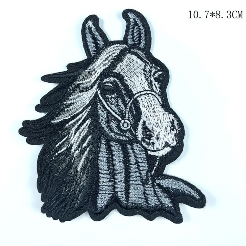 Patch per animali per vestiti fai da te testa di cavallo cucito o ferro su toppe aquila tigre leopardo distintivo ricamo adesivi Patch per bambini