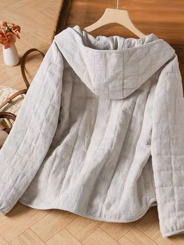 Tie Dye Han chanvre coton Jaet femmes coton doublure doublé à capuche artistique rétro chinois Sle Thiened vêtements d'extérieur d'hiver