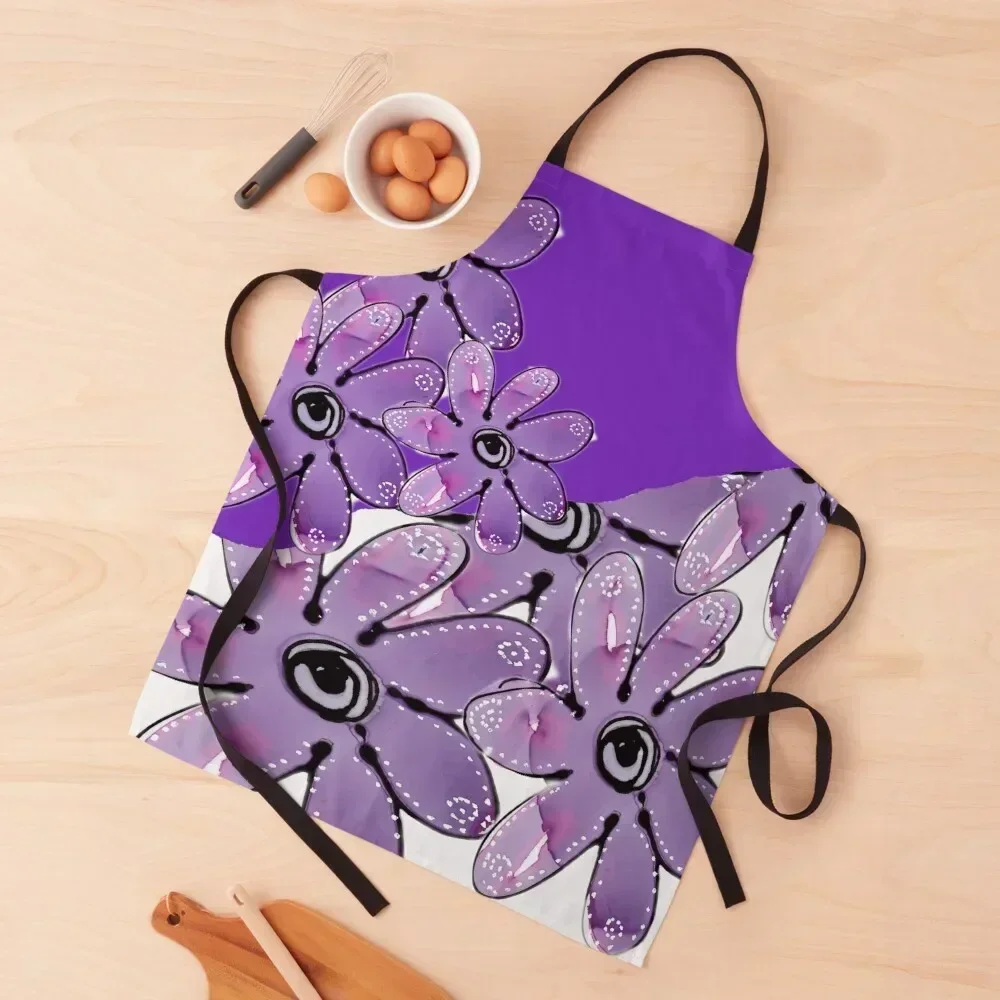 

Purple Multi Floral Apron Utensils For Kitchen For Kitchen men's barbecue women's kitchens Apron