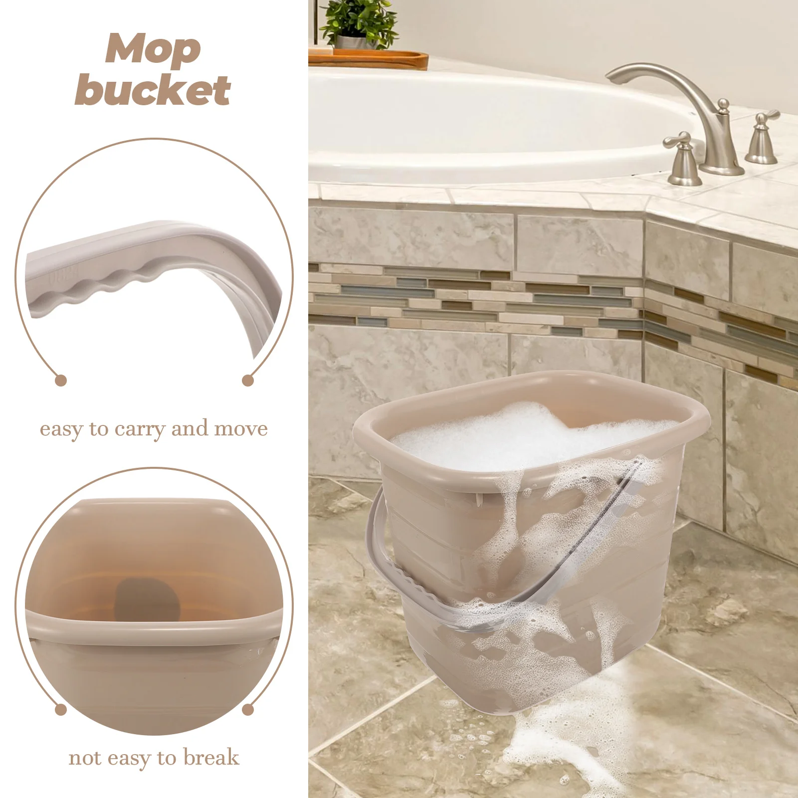 

Plastic 11L Portable Water Plastic With Water With Handle Handle for Wash Bucket Home Beach Sand Bucket Cleaning Storage