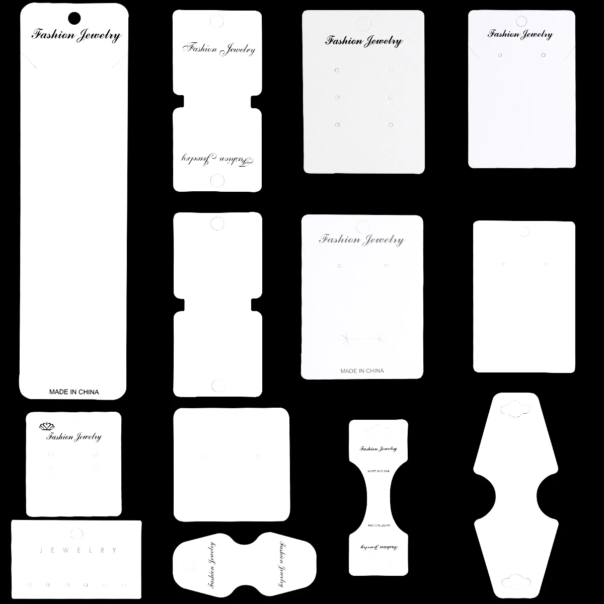 

50pcs Earrings Display Card White Paper Jewelry Packaging Paperboard For DIY Necklace Bracelet Small Business Material Supplies