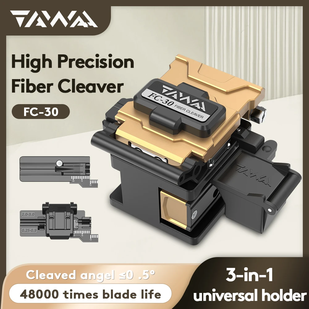 

Optical Fiber Cleaver TAWAA FC-30 High Precision For Cable 250 ~ 3.0mm Cortadora de alta With 48000 Times Blade Life