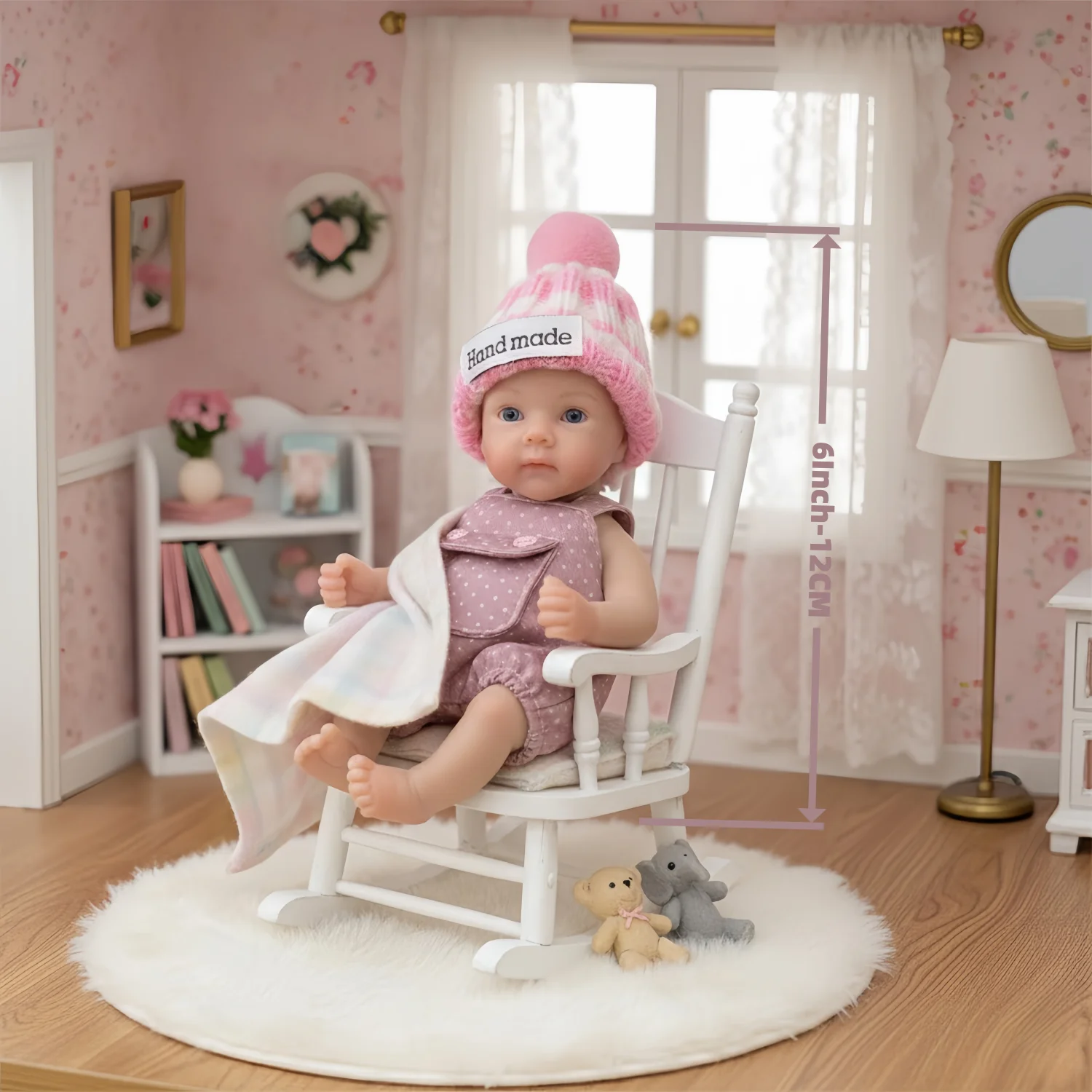 6Inch Mini Plam Silicone Girl Doll Bettie With 2 Cute Outfits Look Already Painted Very Soft Reborn Baby Doll For Kids' Gift