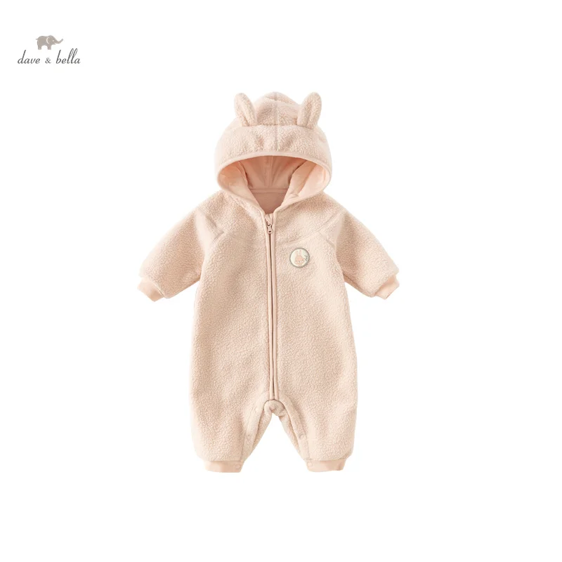 Dave Bella Baby Jumpsuit Romper Newborn Creeper 2023 Autumn Winter New Boys Girls Fleece Romper Casual Lovely Outdoor DB4237049