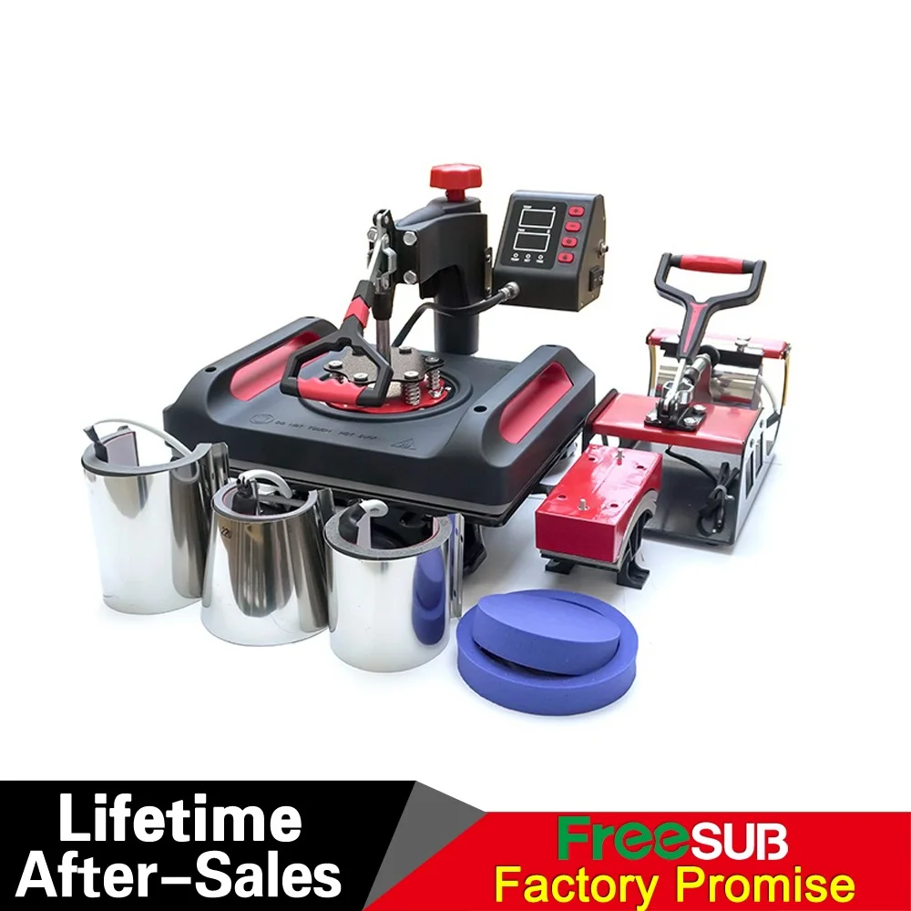 . t-shirt printing heat press machine 8 in 1 mug hat/cap heat press machine P8001-8