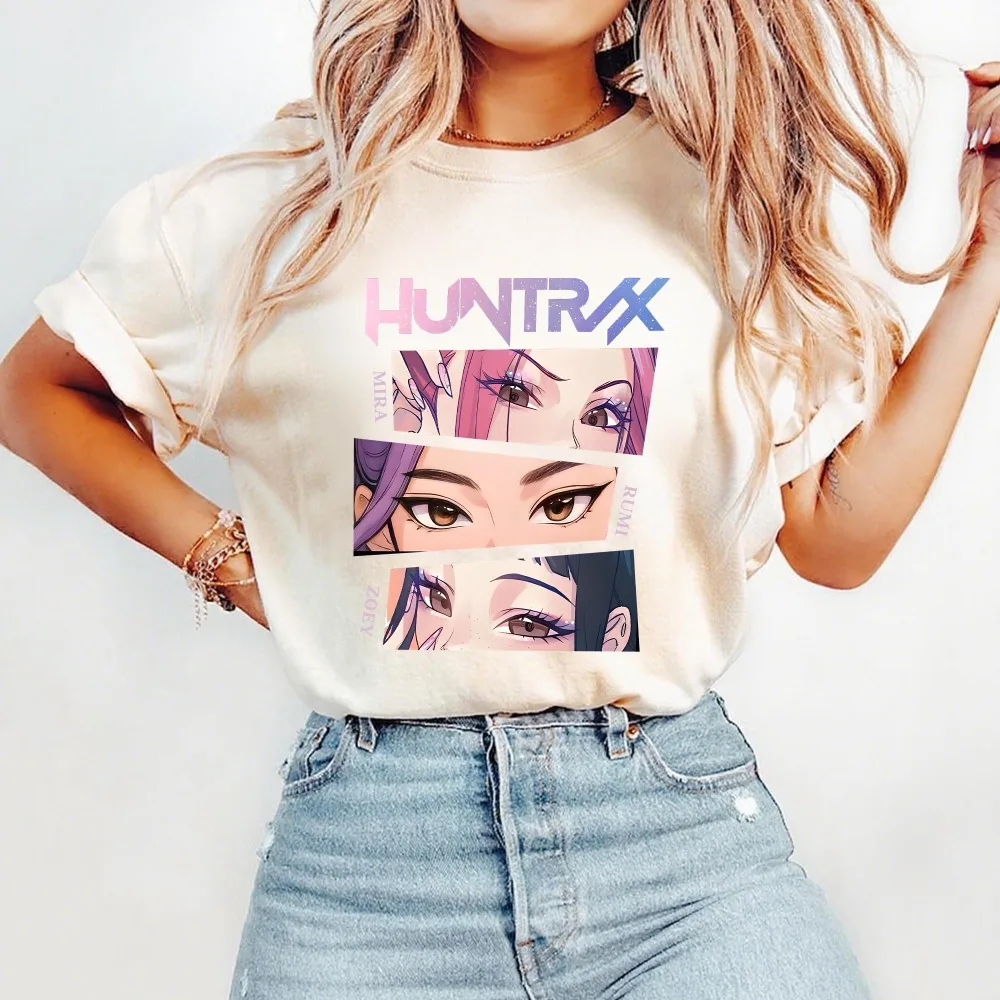 قميص Kpop Demon Hunters قميص Huntrix Girl تي شيرت Kpop Idol Group قميص Mira Rumi Joey قميص شيطان هنتر ميرش هدية لمحبي القميص
