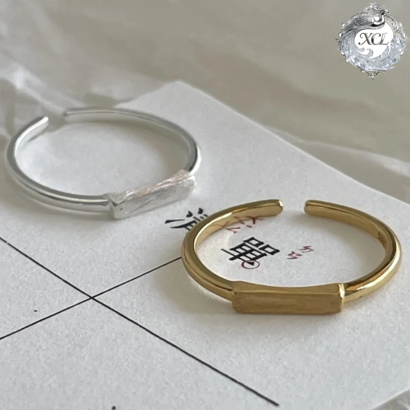 

Кольцо XCL S925 из матового серебра 925 пробы прямоугольной формы для свадьбы и помолвки, летний пляжный подарок