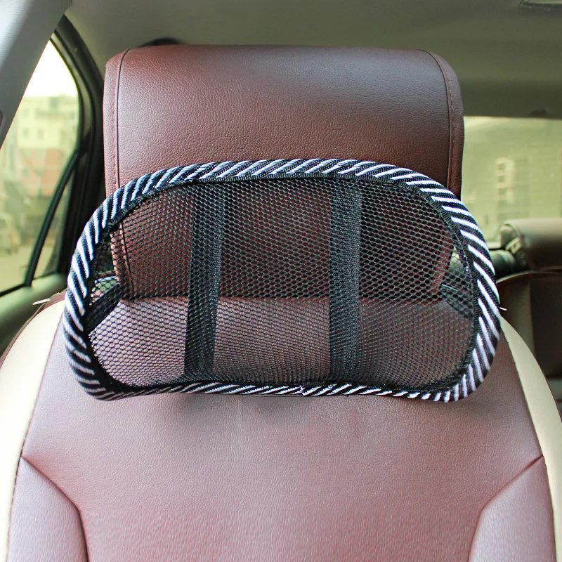Car headrest summer empty net mini car pillow breathable cool neck protection breathable pillow car interior supplies