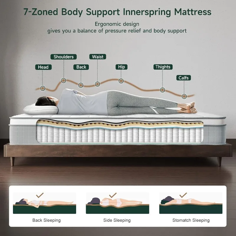 Kingsize Matras, Boxspring Hybride Kingsize Matras, Drukontgrendelingszak Kingsize Matras