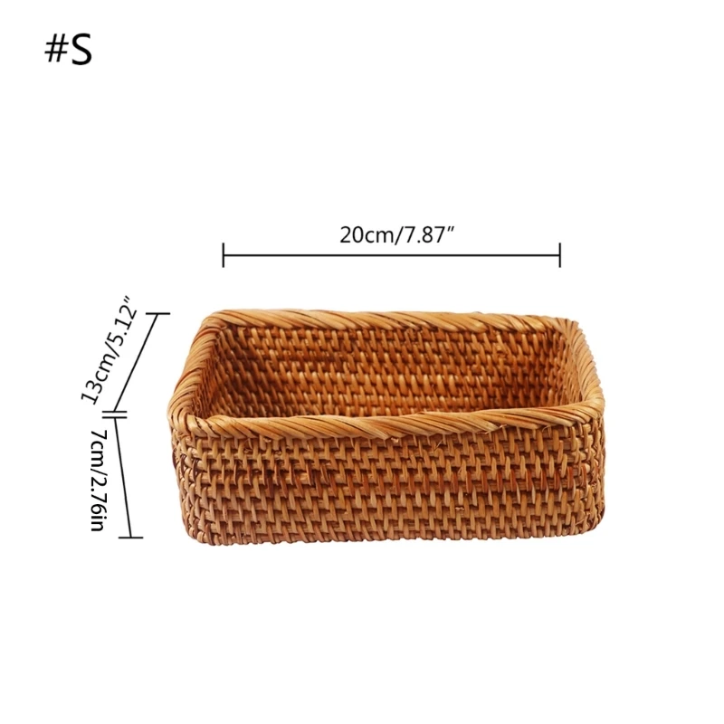 Weaved Rattan Kitchen Storage Hampers Bread Food Vegetables Storage Hamper Serving Display Trays for Christmas, Easter DropShip