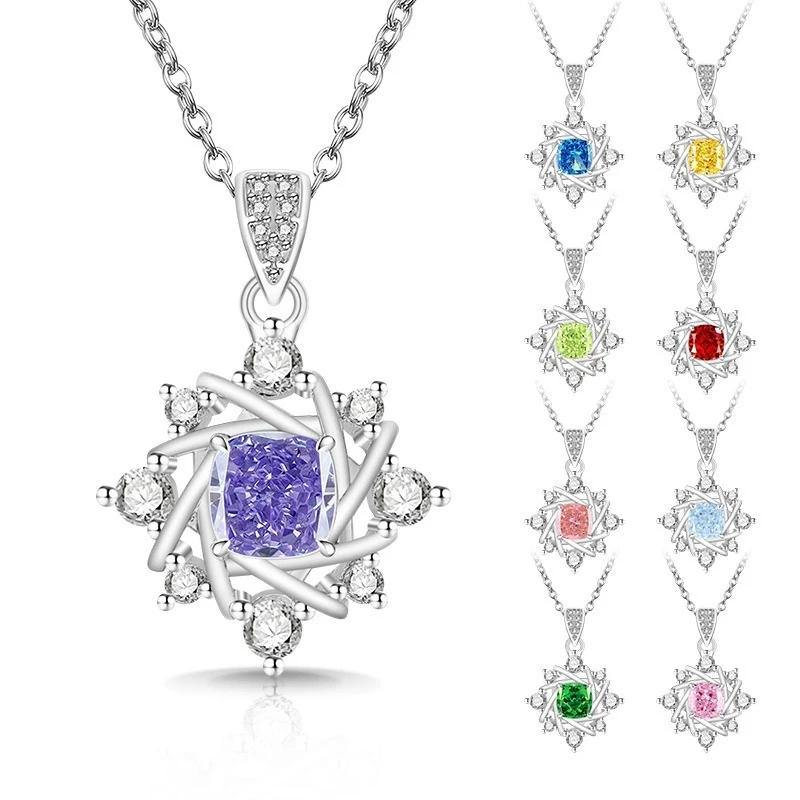 

Beautiful ice flower cut pendant. Hollow octagonal star necklace. Exquisite jewelry for women at hip-hop parties.