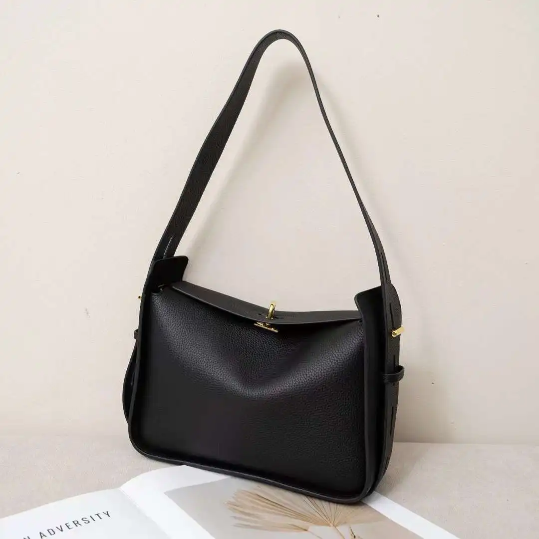 جديد المتخصصة الفاخرة مصمم الكتف Crossbody الإبط حقيبة رئيس طبقة جلد البقر السيدات واسعة حزام الكتف حقيبة سعة كبيرة