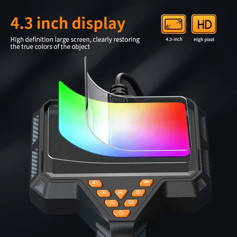 1080P Full HD 4.3'' Screen Dual Single Lens Handheld Industrial Endoscope 2.8INCHPiping Pipe Drain Channel Automotive Boroscope