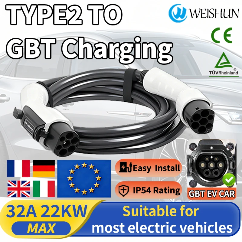 Ev Charger Type 2 22Kw 32A 3 Phase - IEC62196 Tipe 2 ke GBT 7KW