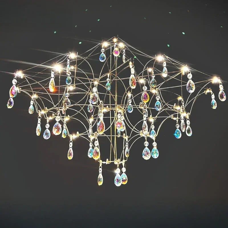 new French retro chandelier light cube decoration exhibition hall hotel lobby bar restaurant