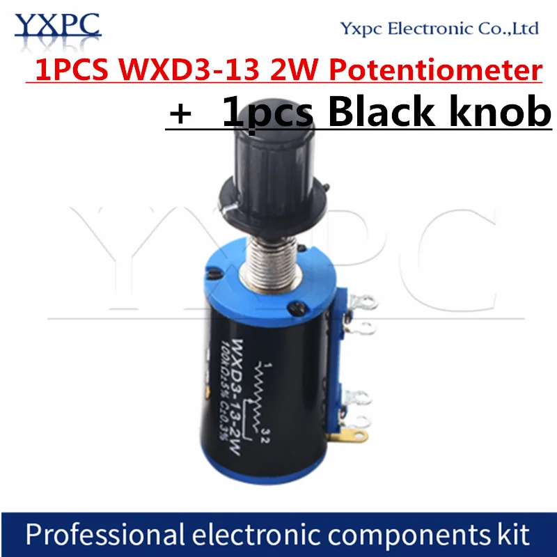 Potentiomètres multi-tours bouton 10K WXD3-13-2W/100/200/220 ohm 1K 470/680 K 2.2K 4.7K 5.6K 47K 68K 6.8K interrupteur rotatif, 1 pièce 100 +