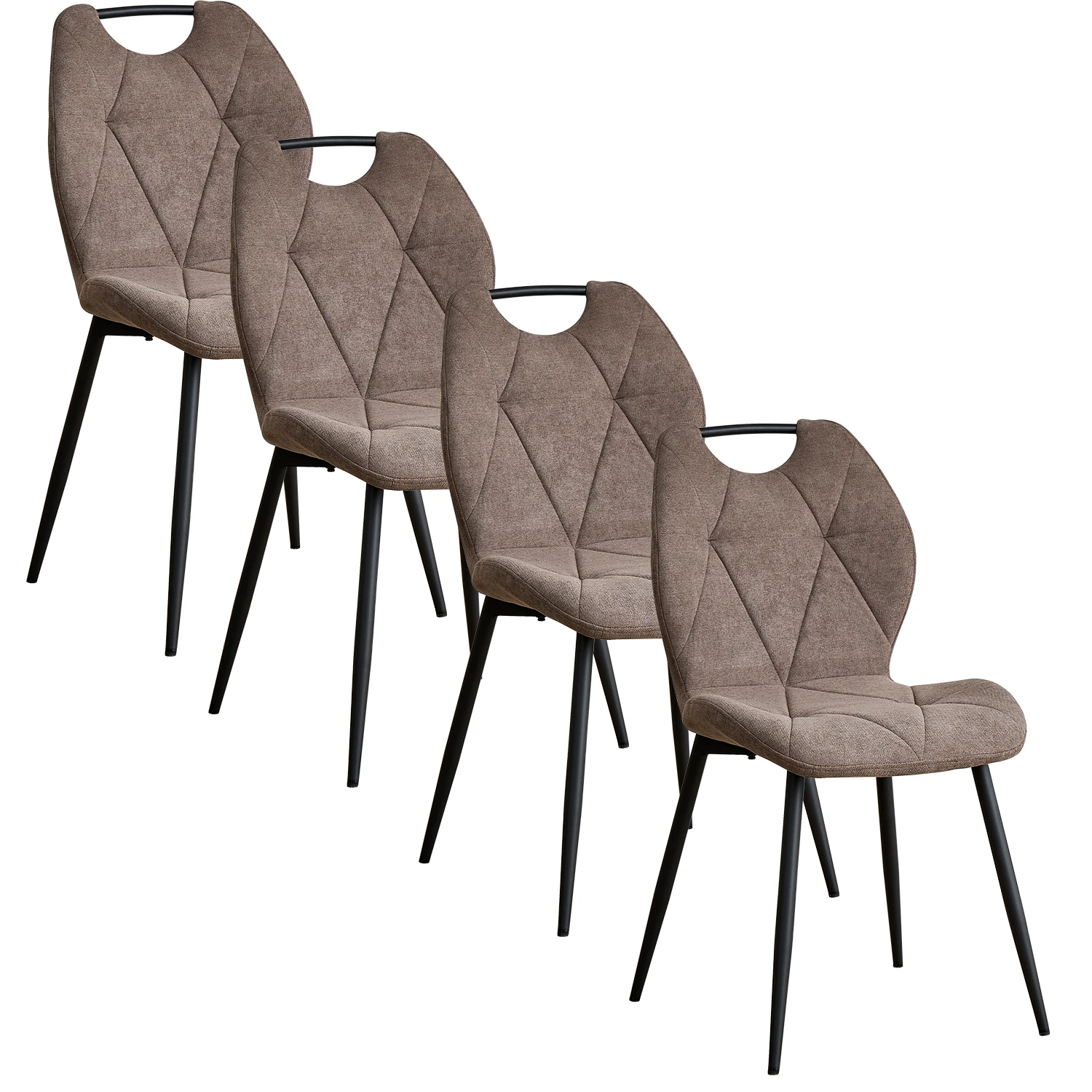 Chaise de salle à manger moderne 2/4/6 pièces, chaises rembourrées confortables avec pieds en métal pour cuisine/salon/chambre à coucher