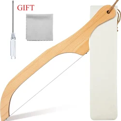 1pc Bow Shaped Sourdough Bread Knife Serrated Stainless Steel Blade with Bamboo Handle for Slicing Bread or Fruit Baking Tools