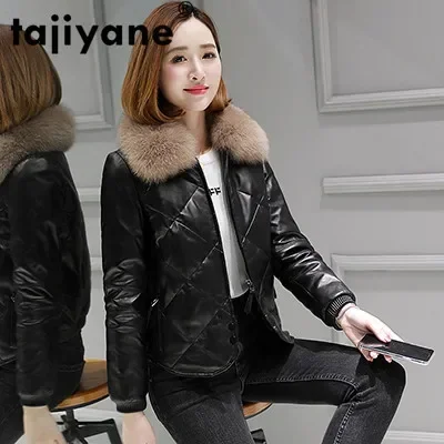 Echte Echtem Leder Jacke Frauen Kleidung 2020 Koreanische Vintage Fuchs Pelz Kragen Schaffell Unten Mantel Tops Chaqueta Mujer ZT3539