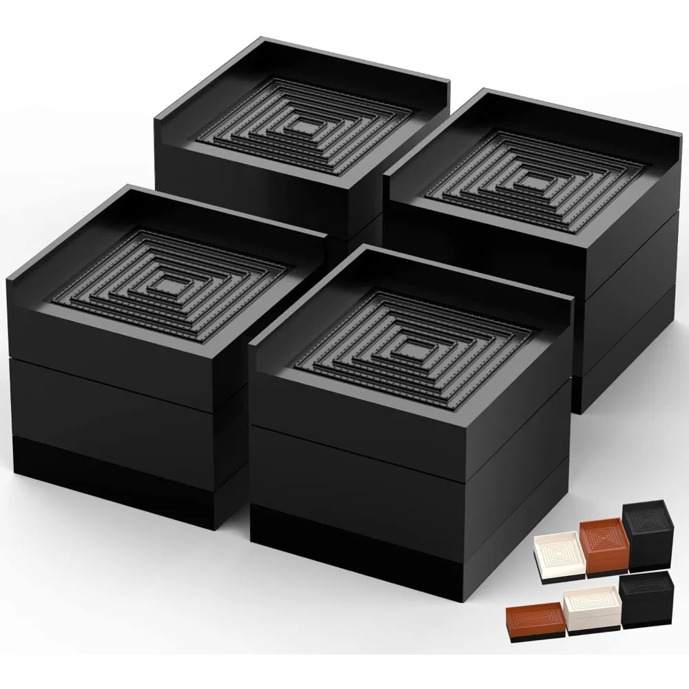 

Furniture Risers, Bed/Sofa/Desk/Table/Chair Leg/Fridge Lifts to 1.5, 3 and 4 in, Rectangle Adjustable Risers Blocks for