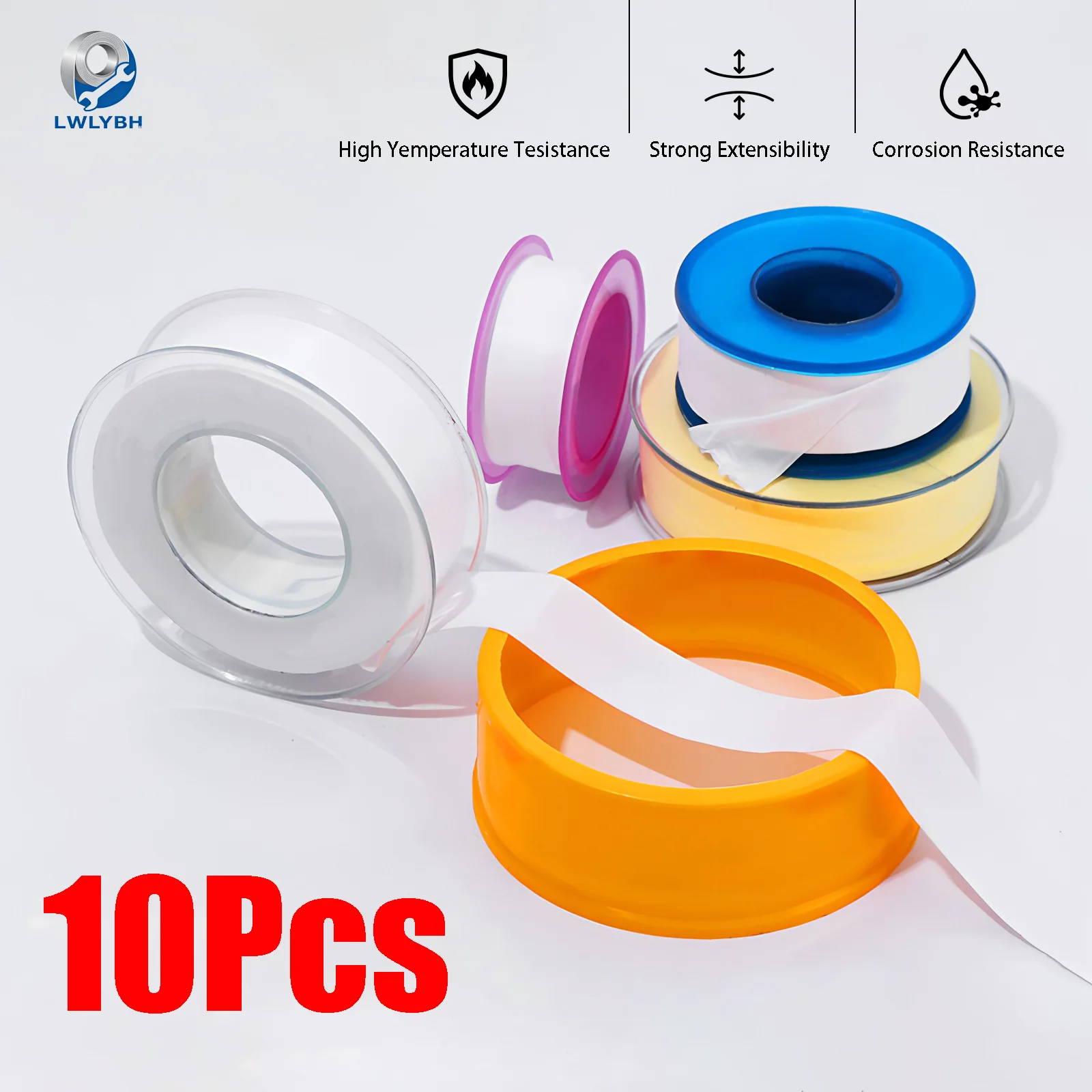 Teflons Tape PTFE Waterproof Plumber Tape Pipe Sealing Plumbing Thread Tape Water Sealant Seal for Shower Plumbers Accessories