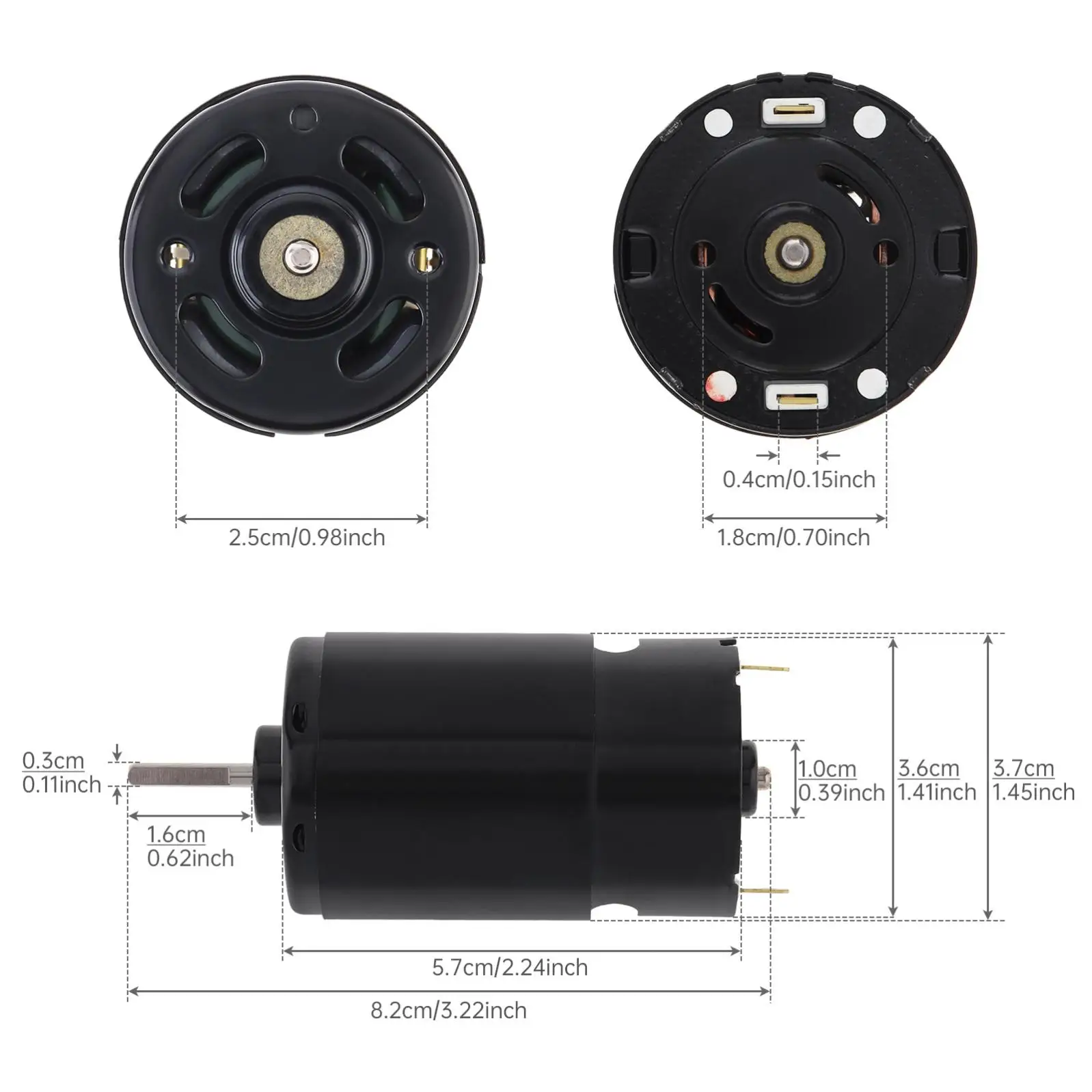 12T 550 Brushed Motor 6- 8.4V 22500RPM 3.17mm Output Shaft DC Motor for 1/10 RC Trail Crawler Car / RC Off-Road Climbing Car