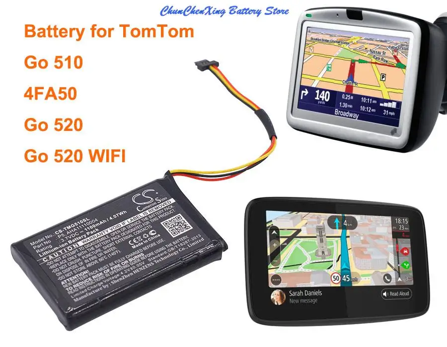 

Cameron Sino 1100mAh GPS, Navigator Battery AHA11110004, P5, P6 for TomTom 4FA50, Go 510, Go 520, Go 520 WIFI