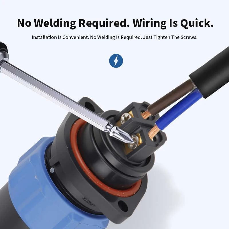 5A 10A 20A 25A IP68 Welding-free Aviation Plug Waterproof Wire Docking Connector Male Female Flange Connector Socket SP17 SP21
