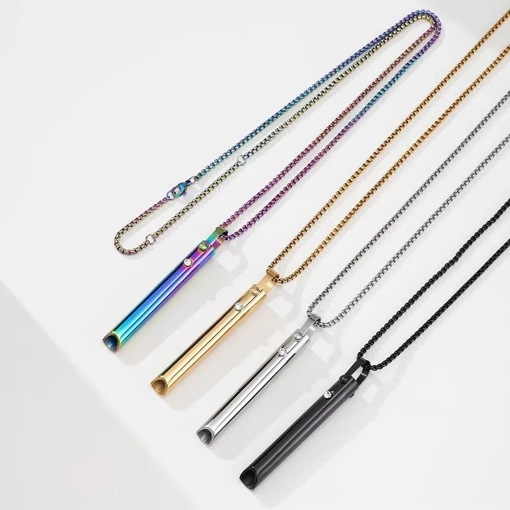 Ожерелье из нержавеющей стали для снятия стресса, естественное спокойное релаксация, подвеска для медитации, дыхания, облегчение тревоги