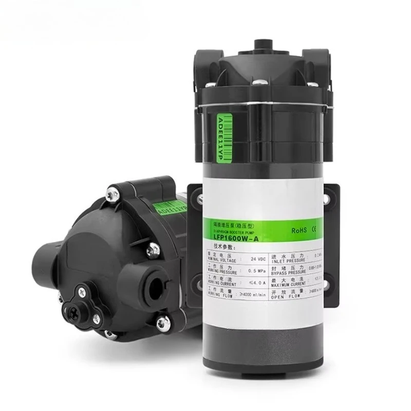 24VDC 600 GPD RO Diaphragm Booster Pump Flow Rate 2.7LPM Water Booster Pump for Water Vending Dispensing