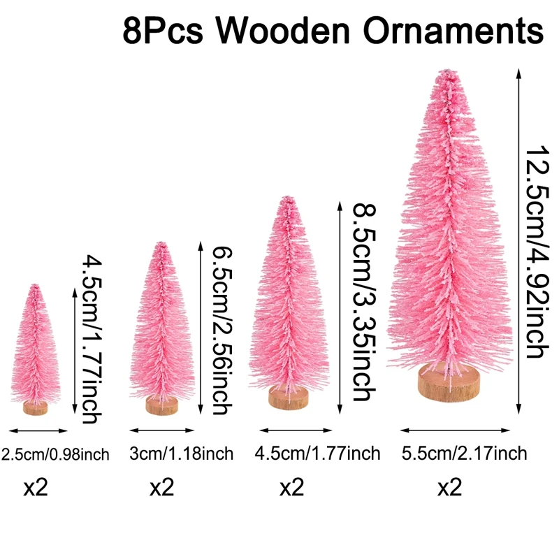 8/12 Stück Mini-Weihnachtsbäume aus Holz, künstlicher Weihnachtsbaum für Weihnachten, Tischdekoration, Weihnachtsdekoration, 2025, Navidad – Detail 14