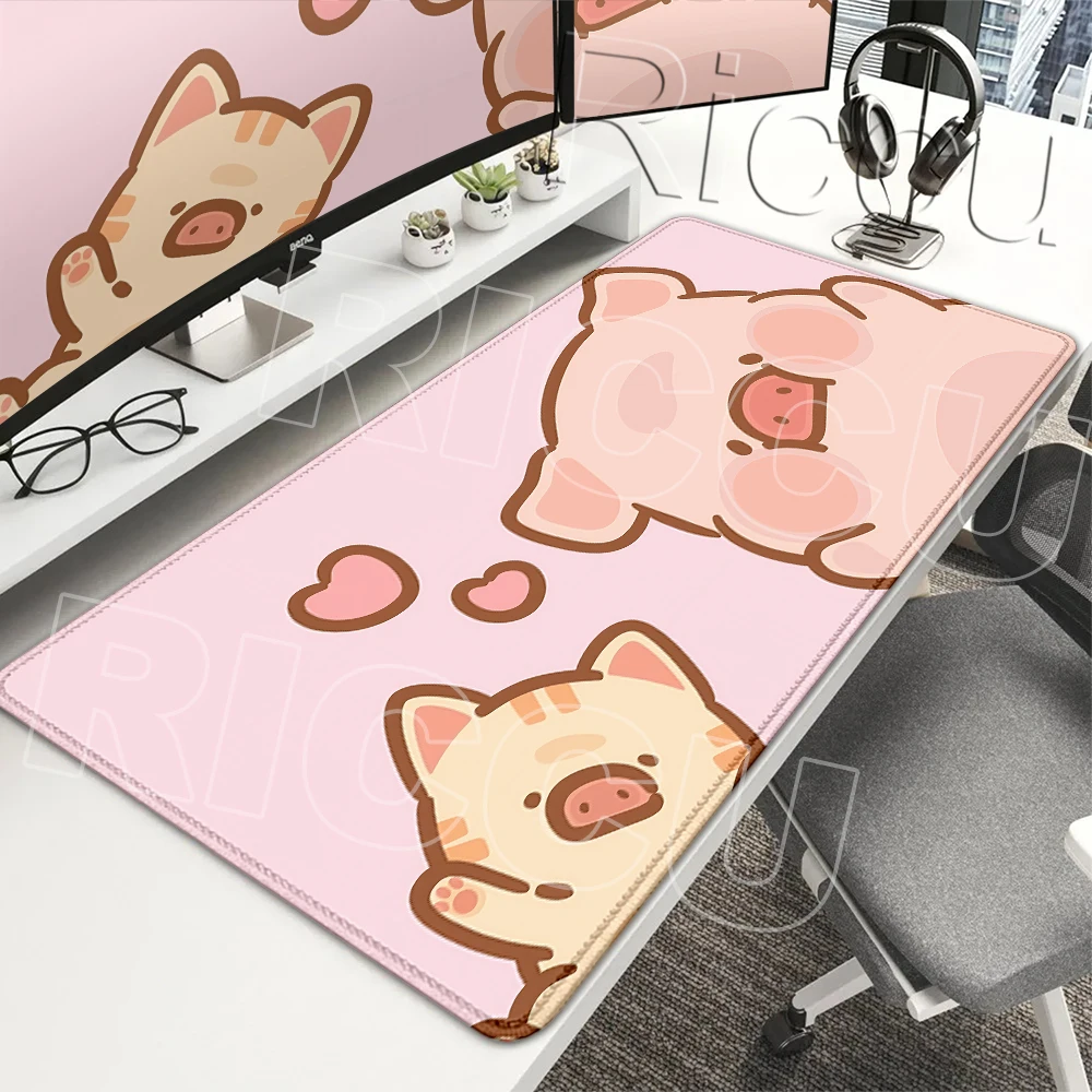 Cartoon Pretty Lulu the Piggy MousePad Anti-slip Locking Edge DeskMat PC Notebook Accessories Rubber Office Gamer Room Decor Mat