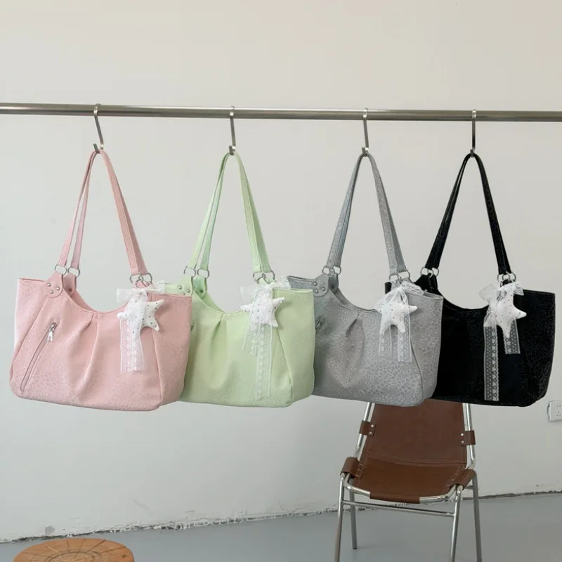 2026 New Women's Handbag Fashion High Quality Women's Shoulder Bag Cute Sweet Solid Color Versatile Girl Shopping Storage Bag