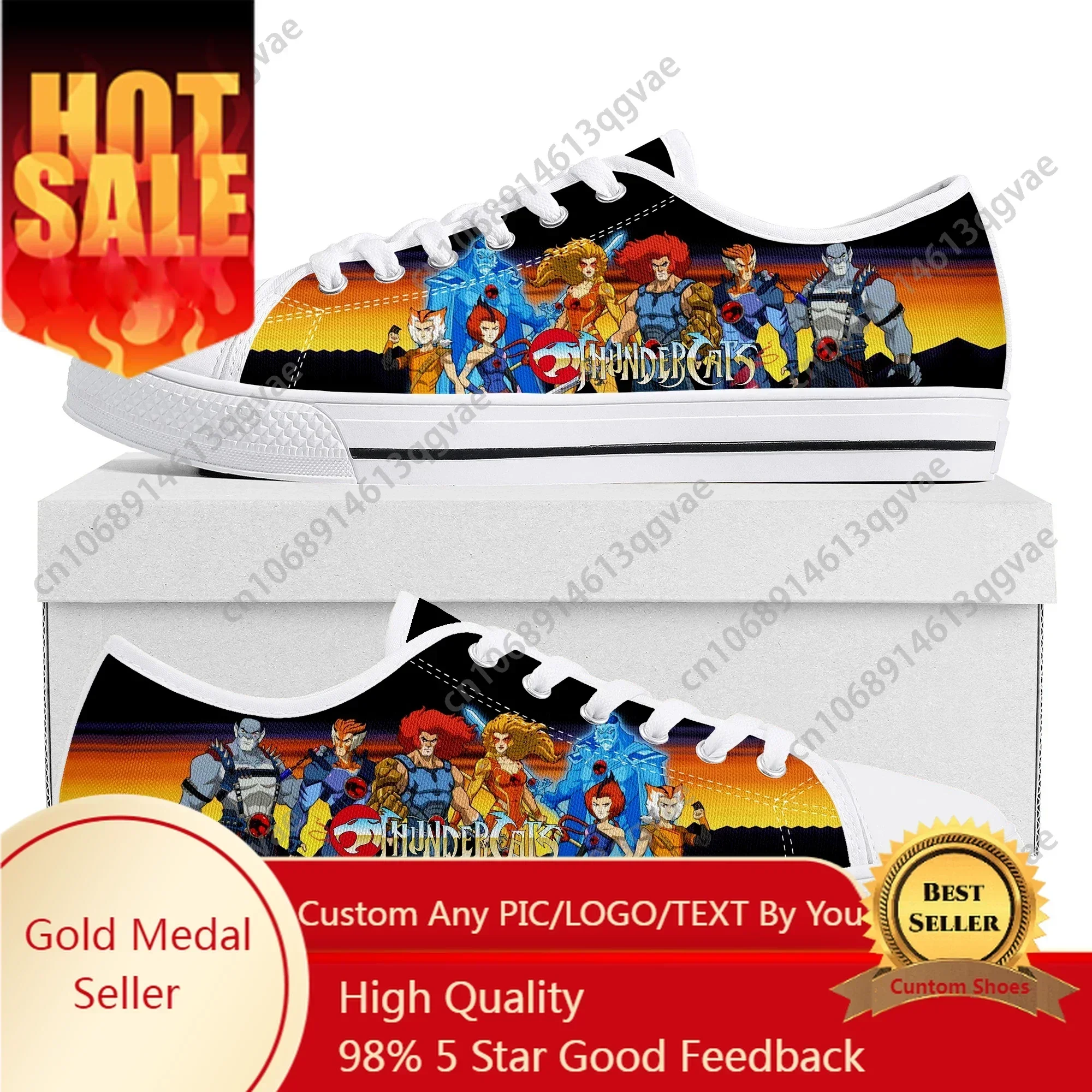 Thundercats Low Top Sneakers Womens Mens Lion O High Quality Canvas Sneaker Couple Comics Manga Custom Made Shoes