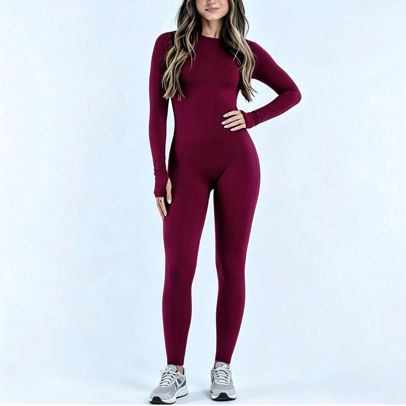 Sports Overall Bodysuit Women Seamless Jumpsuit Gym One-piece Suit Workout Outfits Backless Yoga Tights Long Sleeve Activewear