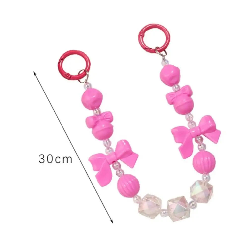 Simple Acrylic Burst Bead Chain Keyring Gradient Replacement Phone Lanyard Colorful Bag Pendant Bag Accessories