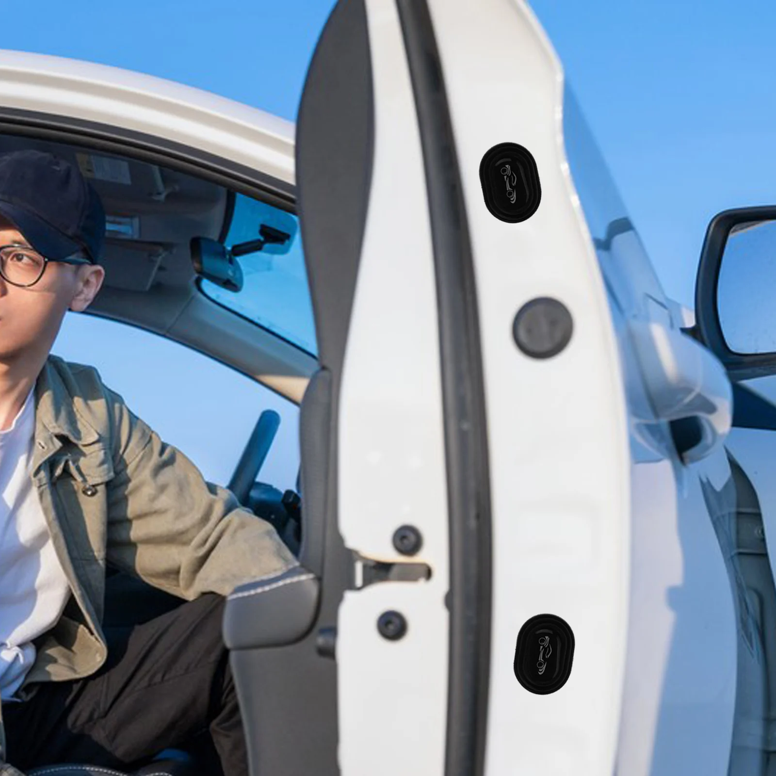 

8Pcs Shock Absorber Car Door Protector Firm Silicone Bumper Guards for Vibration Damping Easy Install Car Door Edge Protection