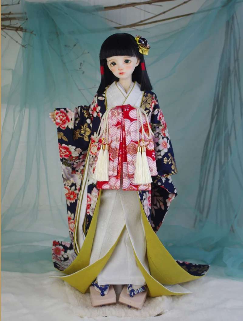 1/4 1/3 scala Costume antico BJD vestiti giapponese Oiran Kimono vestito per MSD SD13 grande ragazza POPO68 zio bambola accessori C2225