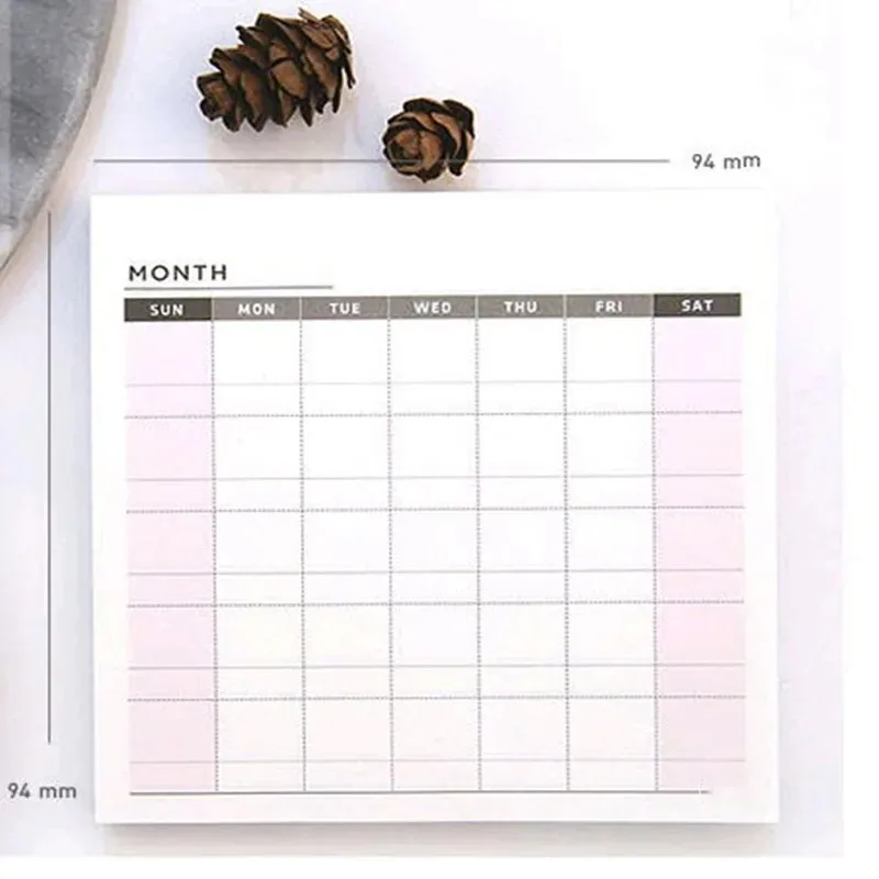 Cute Square Small Month Weekly Planner Check List Notebook for To Do List Paper Notpad School Office Supplies Stationery