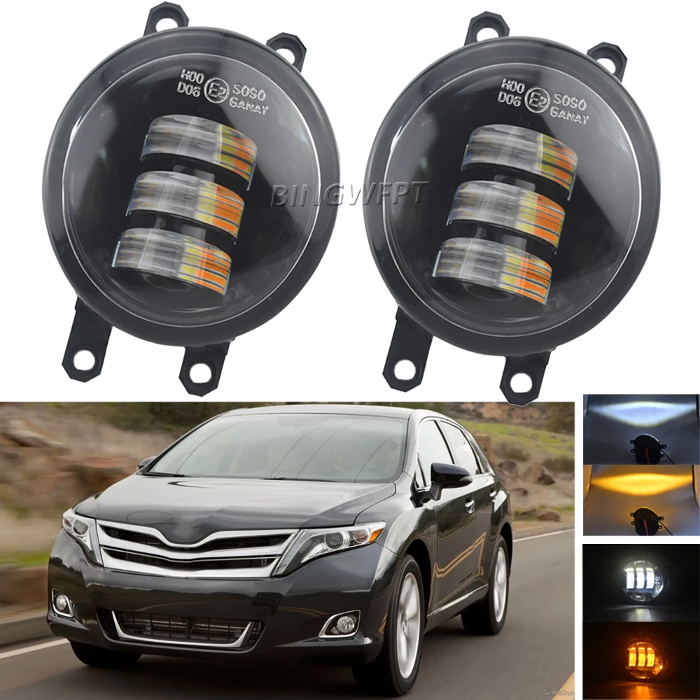 For Toyota Venza 2009 2010 2011 2012 For Toyota Highlander Kluger 2014 2015 2016 LED Fog Light Daytime Running Light DRL 12V