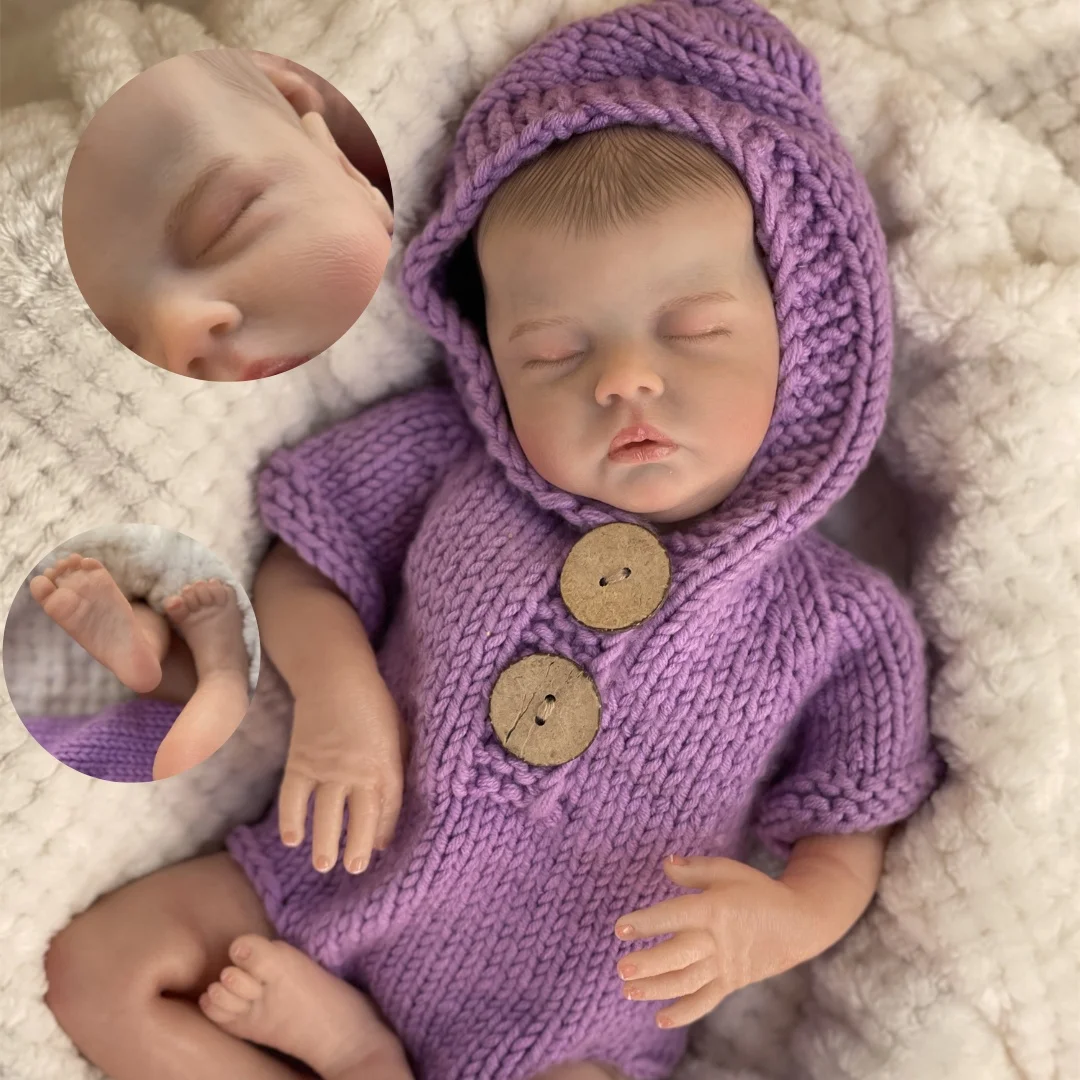 

18-дюймовая кукла Bebe Reborn с морщинами из кожи и окрашенными волосами, мягкая тканевая кукла ручной работы с видимыми венами, кукла реборн