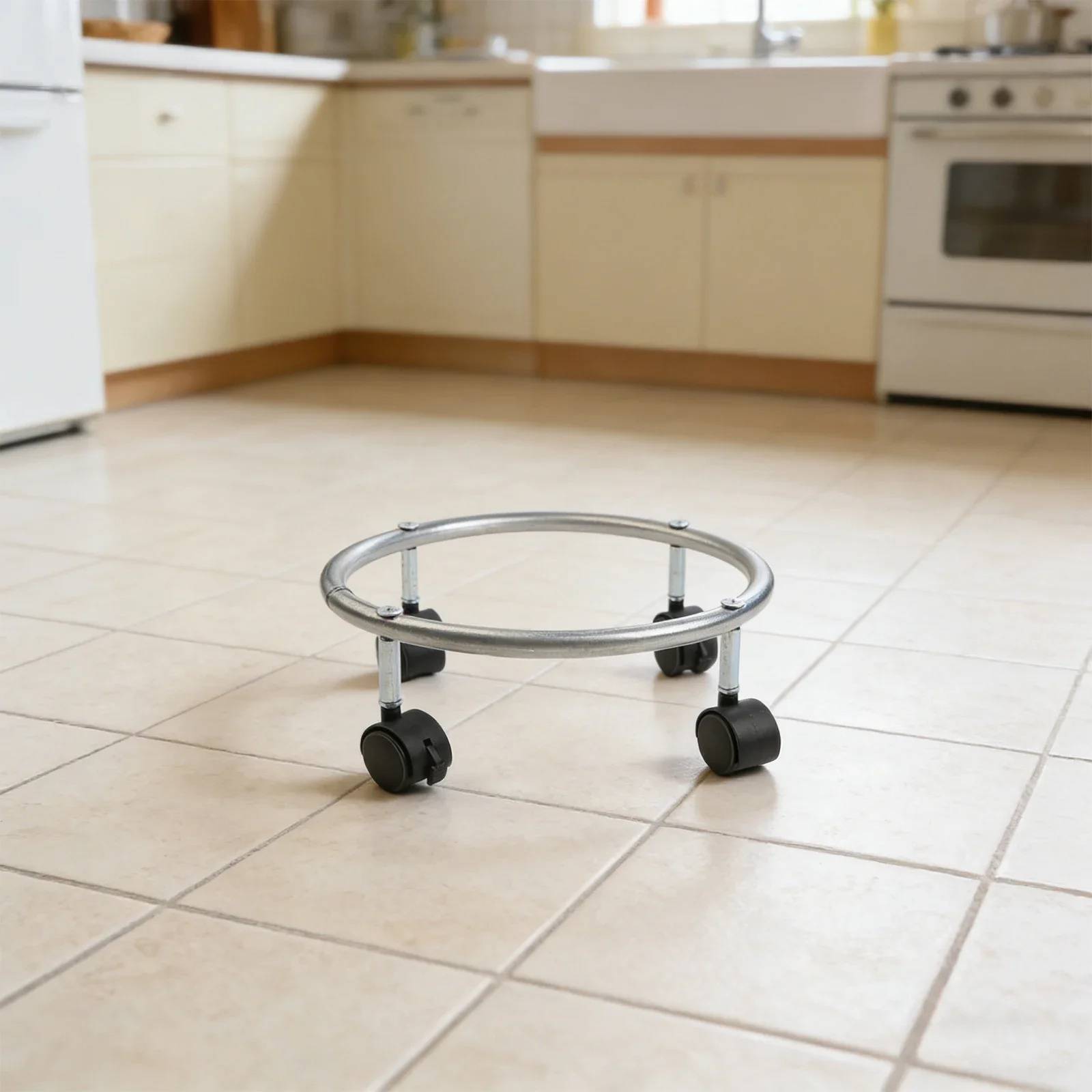 For Garden For Kitchen Stainless Steel Cart Easy To Move Propane Tank Holder Brake Wheels Maneuverable Tank Cart