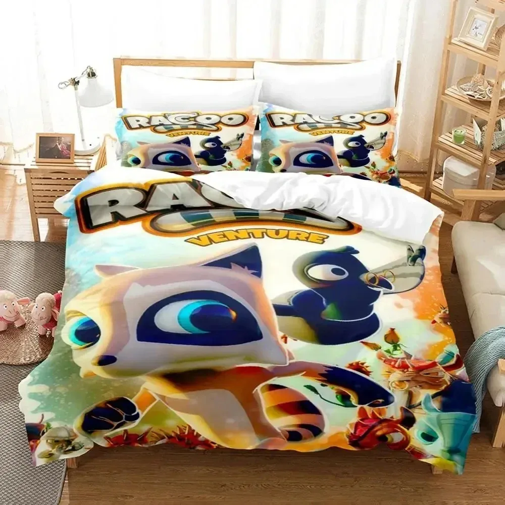 

3D Print Game Raccoo Venture Bedding Set Duvet Cover Bed Set Quilt Cover Pillowcase Comforter king Queen Size Boys Adult