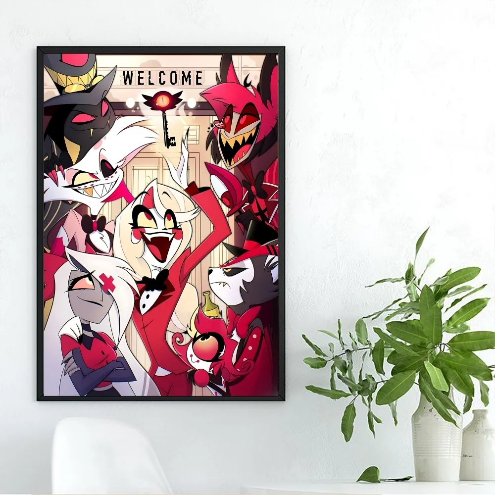 Cartoon H-hazbin H-hotel Poster DIY Poster Kraft Paper Vintage Poster Wall Art Painting Study Stickers Big Szie Wall Painting