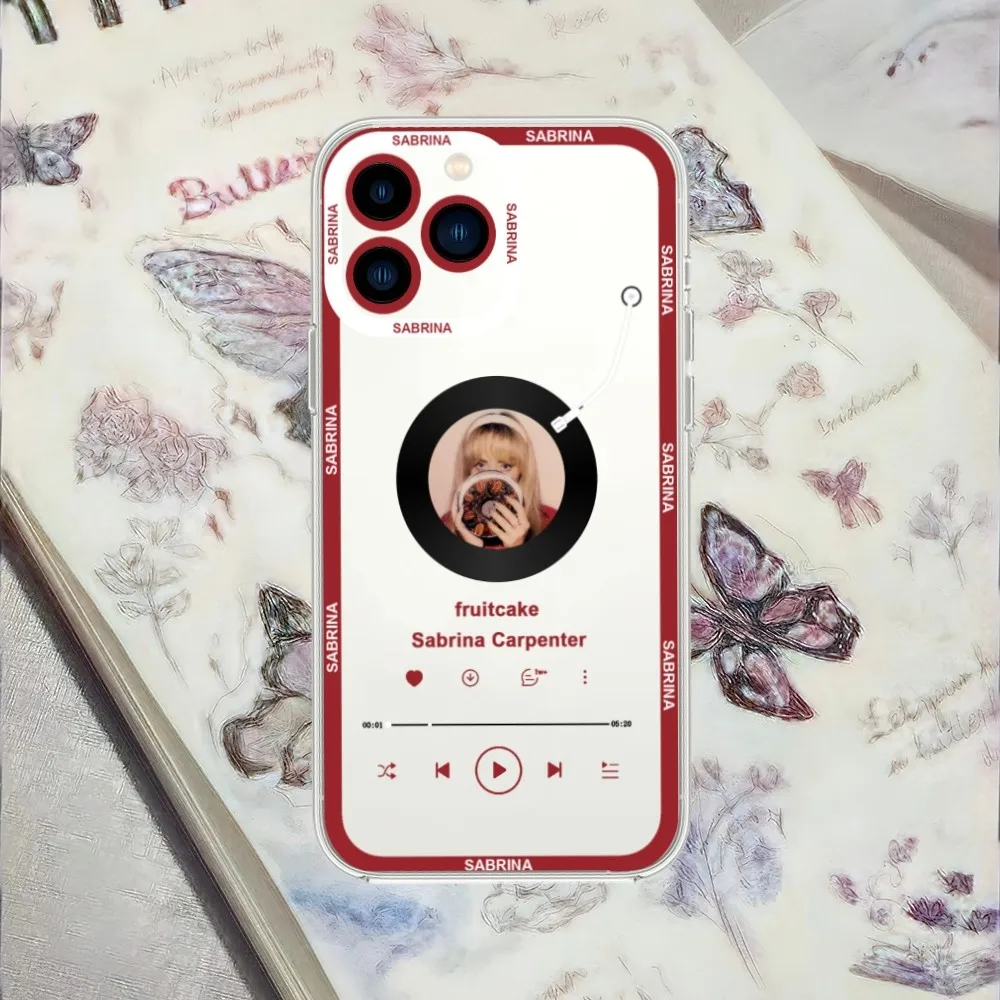 Singer S-Sabrina C-Carpenter Phone Case For iPhone 13 14 15 Mini 11 12 Pro Max Transparent Shell