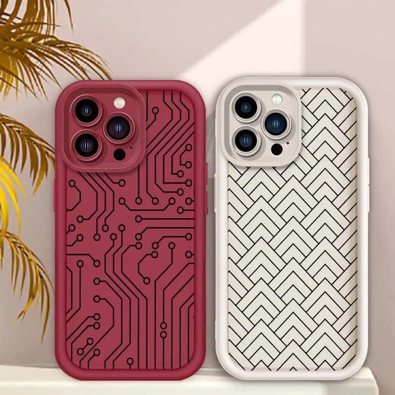 

Line Cool Popular Art For Apple iPhone 17 16 15 14 13 12 11 Pro Max Plus Eye Ladder Soft TPU Cover Phone Case