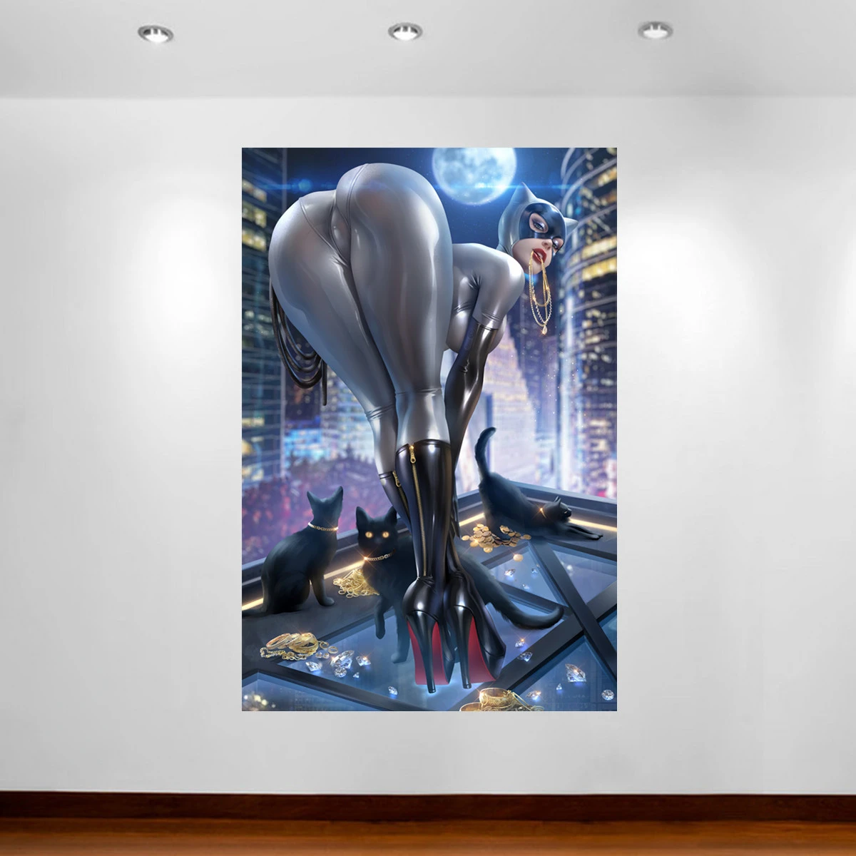 Cat Woman HD Poster Sexy Girl Poster Anime Posters Canvas Painting Live Room Wall Decor Bedroom Decor Wall Paintings Home Decor