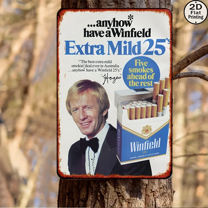 Winfield Extra Mild Cigarette Retro Advertisement Tin Sign - Vintage Durable Metal Plaque Wall Decor, Home Office Bar Man Cave W